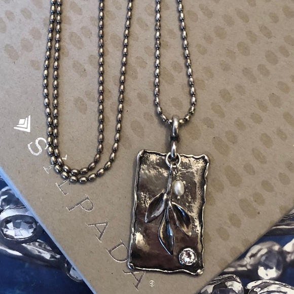 Vintage Silpada Sterling Silver Leaf Sprig Logo Pendant Necklace N2275 - Picture 2 of 16